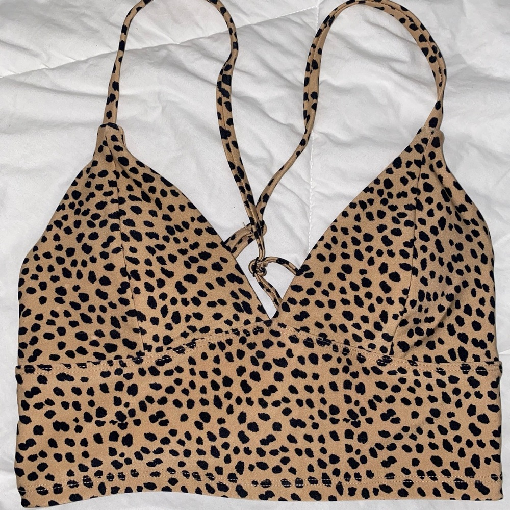 Animal print padded sports bra